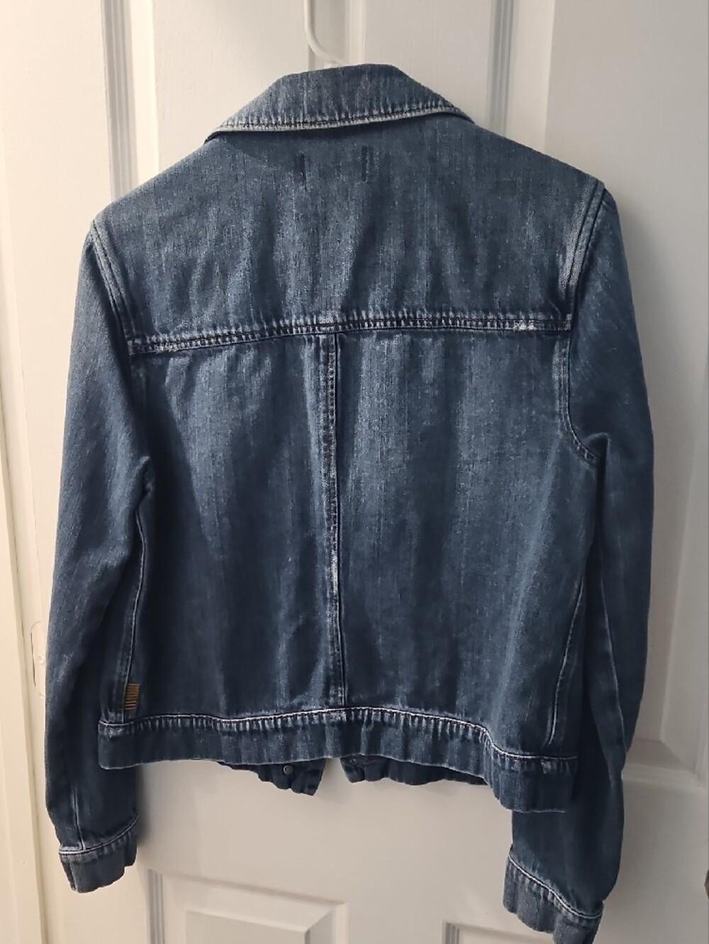 PAIGE Distressed Medium Blue Denim Jacket - Picture 7 of 12